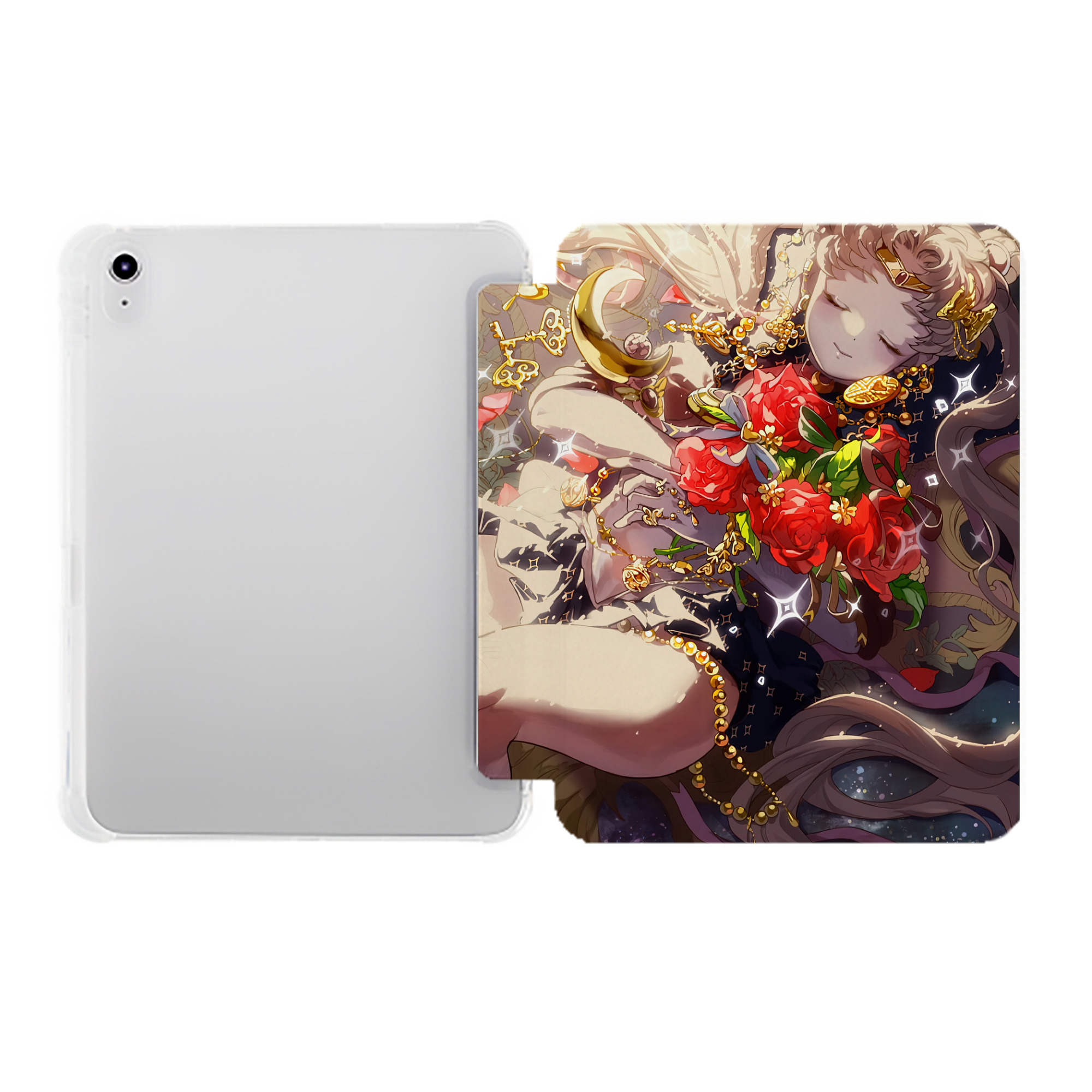 （画像用） 美少女戦士セーラームーン Sailor Moon IPad ケース ペン収納付き 三つ折りスタンド PUレザー×シリコン 対応機種9.5/10.5/10.9インチ